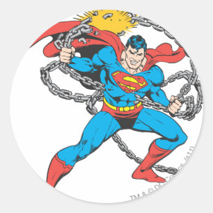 Superman Breaks Chains 3 Ronde Sticker