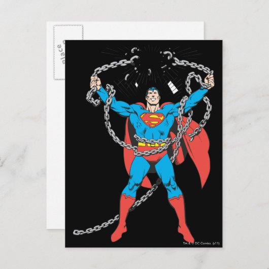 Superman Breaks Chains Briefkaart (Voorkant / Achterkant)