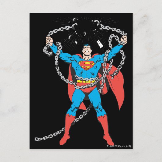 Superman Breaks Chains Briefkaart (Voorkant)