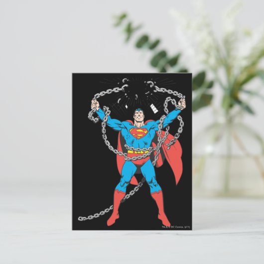 Superman Breaks Chains Briefkaart (Staand voorkant)