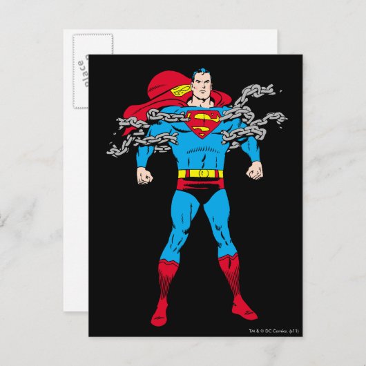 Superman Breaks Chains Briefkaart (Voorkant / Achterkant)