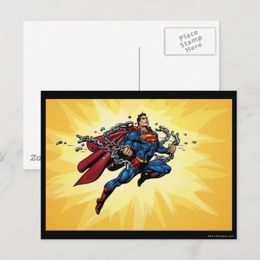 Superman breekt ketens briefkaart (Voorkant / Achterkant)