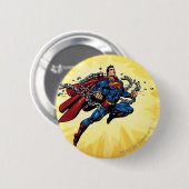 Superman breekt ketens ronde button 5,7 cm (Voorkant /achterkant)