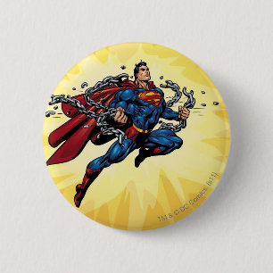 Superman breekt ketens ronde button 5,7 cm