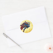 Superman breekt ketens ronde sticker (Envelop)