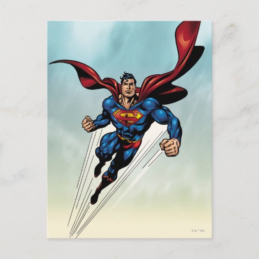 Superman breekt naar boven briefkaart (Voorkant)
