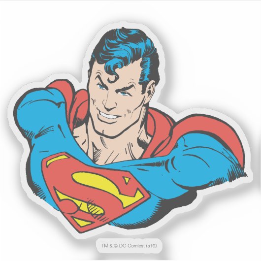 Superman Bust Smile Sticker (Voorkant)
