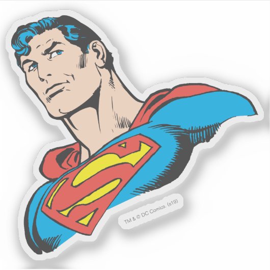 Superman Bust Smirk Sticker (Voorkant)