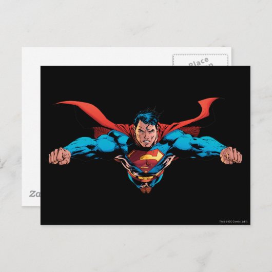 Superman cape vliegen briefkaart (Voorkant / Achterkant)