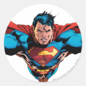 Superman cape vliegen ronde sticker (Voorkant)