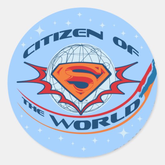 Superman Citizen of the World Ronde Sticker (Voorkant)