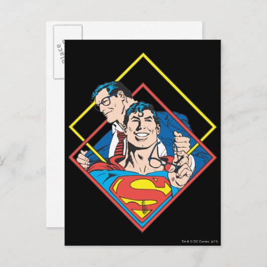 Superman/Clark Kent Briefkaart (Voorkant / Achterkant)