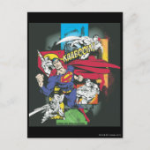 Superman Comic Black Briefkaart (Voorkant)