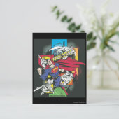 Superman Comic Black Briefkaart (Staand voorkant)