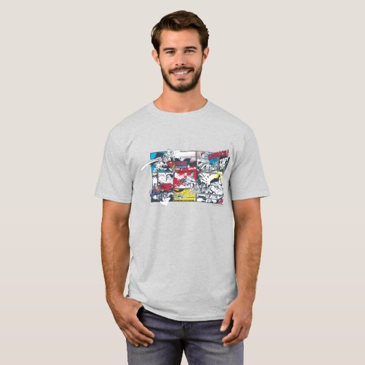 Superman Comic Book Collage T-shirt (Voorkant volledig)