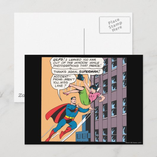 Superman Comic Panel — Accidental-Prone Lois Briefkaart (Voorkant / Achterkant)