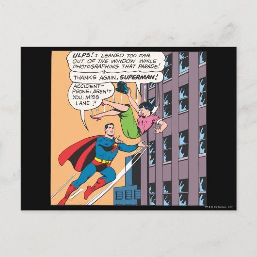 Superman Comic Panel — Accidental-Prone Lois Briefkaart (Voorkant)