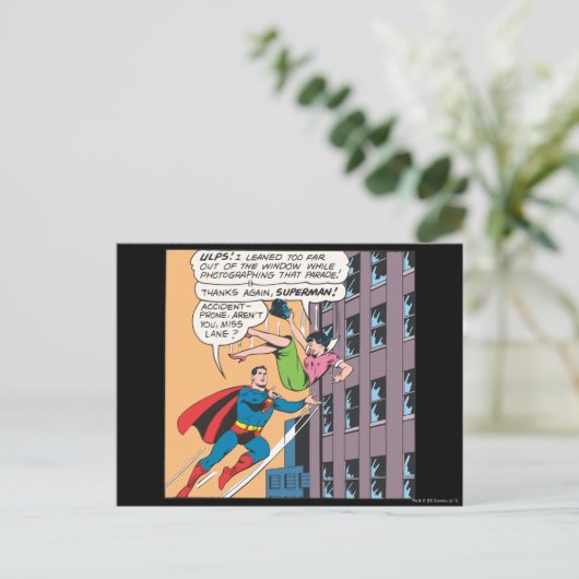 Superman Comic Panel — Accidental-Prone Lois Briefkaart (Staand voorkant)