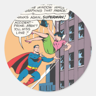Superman Comic Panel — Accidental-Prone Lois Ronde Sticker