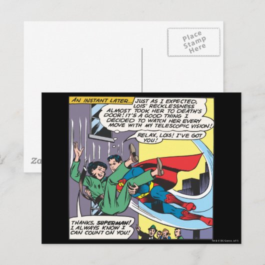 Superman Comic Panel - Lois an Instant Briefkaart (Voorkant / Achterkant)