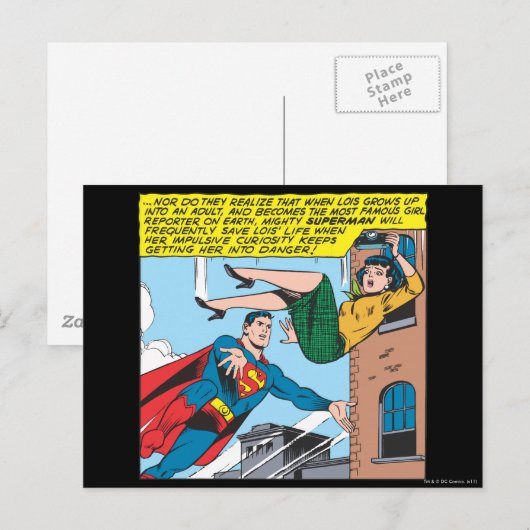 Superman Comic Panel — Lois opslaan Briefkaart (Voorkant / Achterkant)
