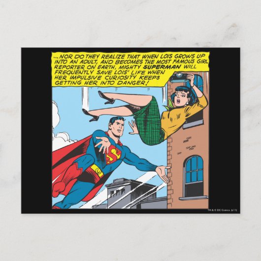 Superman Comic Panel — Lois opslaan Briefkaart (Voorkant)