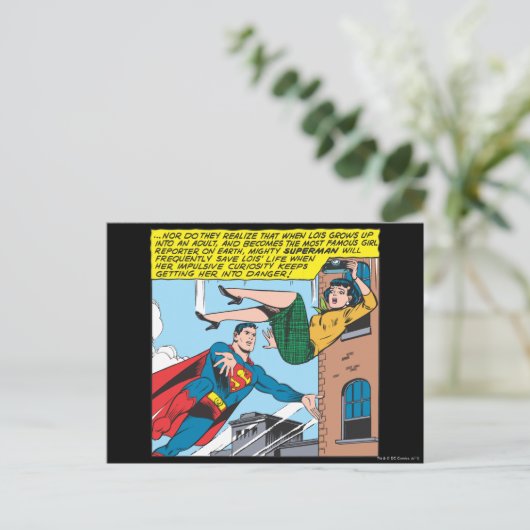 Superman Comic Panel — Lois opslaan Briefkaart (Staand voorkant)