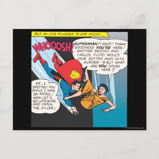 Superman Comic Panel - Lois Plunges Briefkaart (Voorkant)