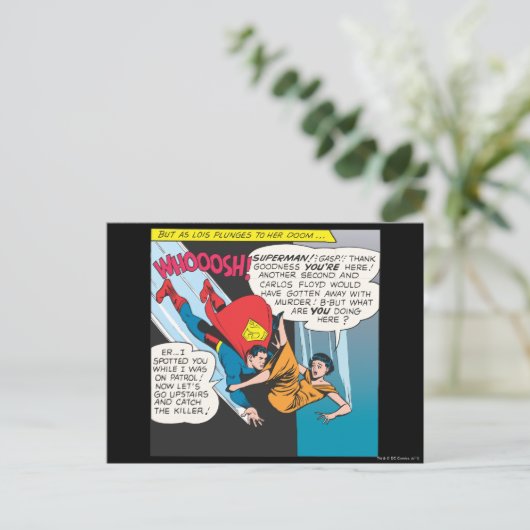 Superman Comic Panel - Lois Plunges Briefkaart (Staand voorkant)