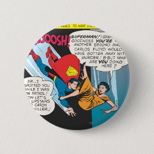 Superman Comic Panel - Lois Plunges Ronde Button 5,7 Cm