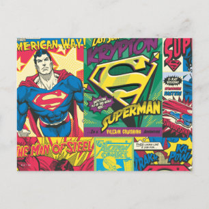 Superman Comic Panels Briefkaart