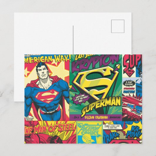 Superman Comic Panels Briefkaart (Voorkant / Achterkant)