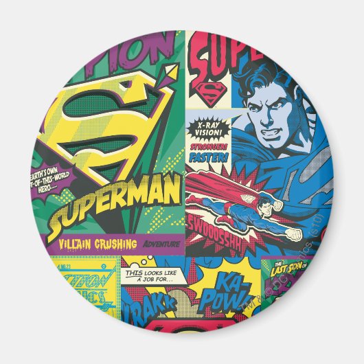 Superman Comic Panels Magneet (Voorkant)