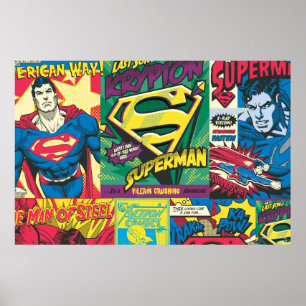 Superman Comic Panels Poster