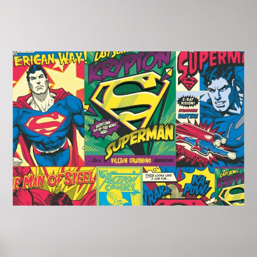 Superman Comic Panels Poster (Voorkant)