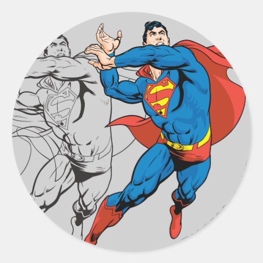 Superman Comic Panels Ronde Sticker (Voorkant)