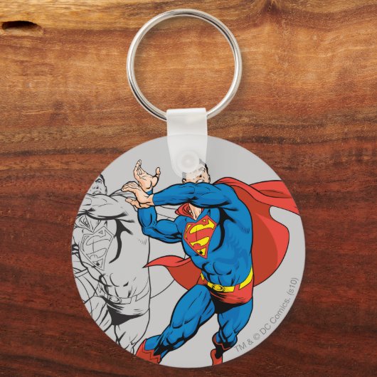 Superman Comic Panels Sleutelhanger (Voorkant)