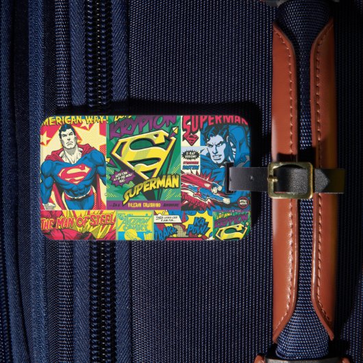 Superman Comic Strip Bagagelabel (Voorkant Insitu 4)