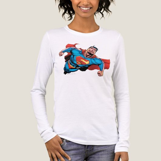 Superman Comic Style Tri-Blend Shirt (Voorkant volledig)