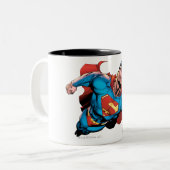 Superman Comic Style Tweekleurige Koffiemok (Voorkant links)