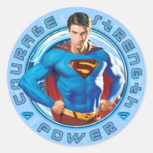 Superman Courage Kracht Ronde Sticker