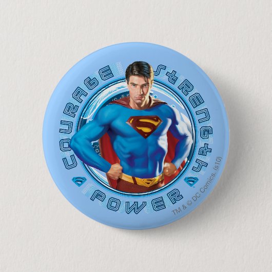Superman Courage Sterkte Kracht Ronde Button 5,7 Cm (Voorkant)