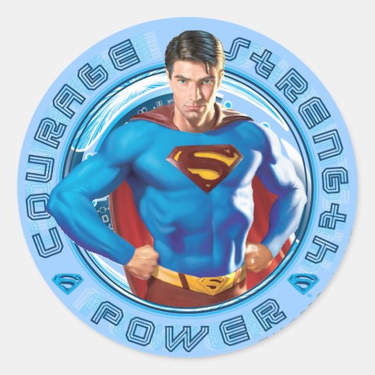Superman Courage Sterkte Kracht Ronde Sticker (Voorkant)