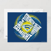 Superman Courage Sterkte Sterkte Sterkte Macht Briefkaart (Voorkant / Achterkant)