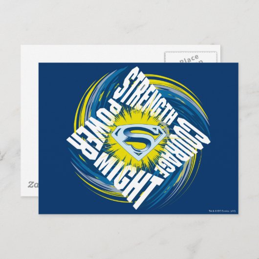 Superman Courage Sterkte Sterkte Sterkte Macht Briefkaart (Voorkant / Achterkant)