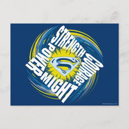 Superman Courage Sterkte Sterkte Sterkte Macht Briefkaart (Voorkant)