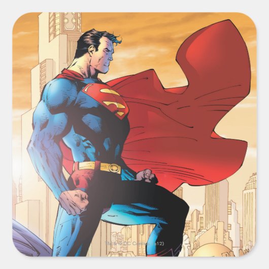 Superman Daily Planet Vierkante Sticker (Voorkant)