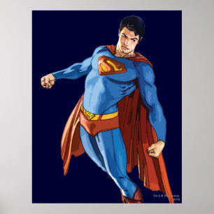 Superman die naar beneden kijkt poster