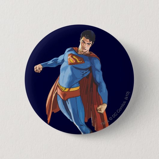 Superman die naar beneden kijkt ronde button 5,7 cm (Voorkant)