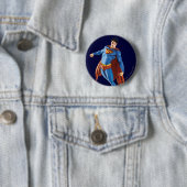 Superman die naar beneden kijkt ronde button 5,7 cm (In situ)